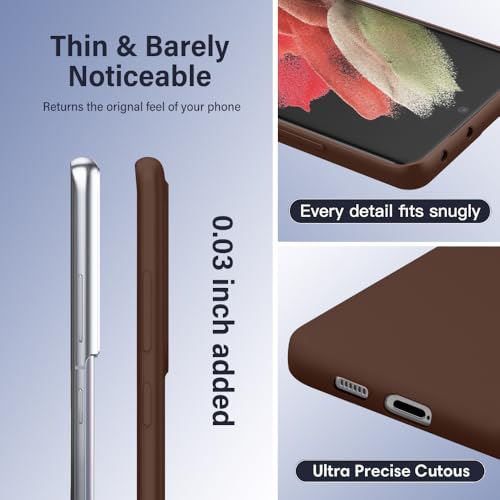 X-level for Samsung Galaxy S21 Ultra Case Slim Fit Ultra-Thin Super Soft TPU [Guardian Series] S21 Ultra Phone Back Cover Light Protective Matte Finish Coating Shockproof Case for Women Men -Brown - color: Brown