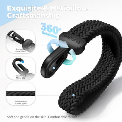 SURPHY Elastic Phone Wrist Strap, Phone Lanyard, Key Chain Lanyards - color: Black