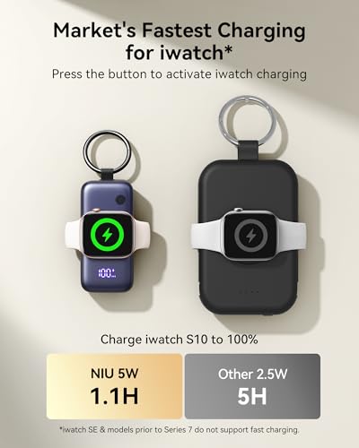 INIU SnapGo Portable Charger, 5000mAh Mini Power Bank for Apple Watch - color: Green