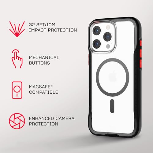 Tech21 EvoPro for iPhone 16 Pro Max Compatible with MagSafe - Impact Protection Case 21x Military Standard Tested - in Clear/Black - color: Clear/Black, size: iPhone 16 Pro Max