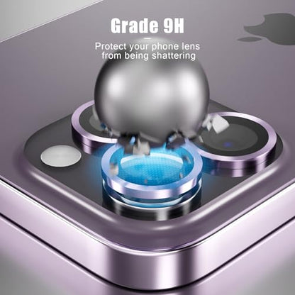 Camera Lens Protector Compatible with iPhone 11 Pro/11 Pro Max/12 Pro,Scratch Resistant,HD Clear Tempered Glass Camera Lens Protection Cover,Case Friendly Easy to Install - Light Purple - color: Light Purple, size: iPhone 11 Pro/11 Pro Max/iPhone 12 Pro