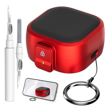 for Samsung Galaxy Buds 4 Pro/Buds 4 Case (2026) with Secure Safety Lock Clip,Shockproof Scratch-Resistant Hybrid PC+TPU Soft Shell Protective Cover Accessories with Carabiner&Cleaning Pen(Red) - color: Red Edge-Black