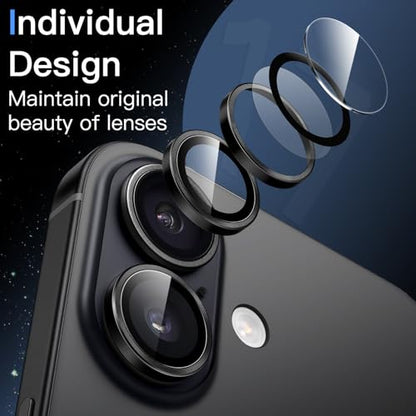 JETech Camera Lens Protector for iPhone 17, Black, 1 Set