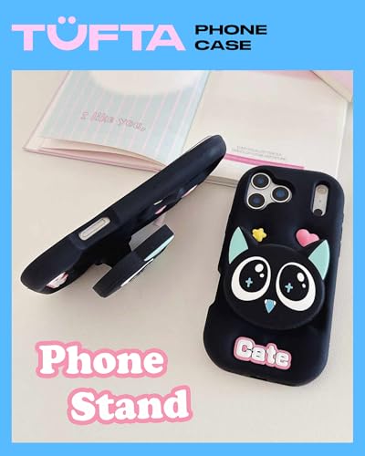 for iPhone 15 Pro Case, Kawaii 3D Black Cat Pop-Up Grip for Girls - size: iPhone 15 Pro