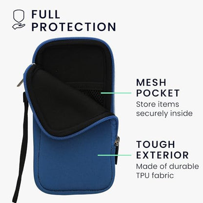 kwmobile Universal Phone Pouch Size XXL - 7" - Neoprene Smartphone Pouch with Zip - Water-Repellent Mobile Phone Case - Sleeve in Blue - color: blue, size: XXL - 7"