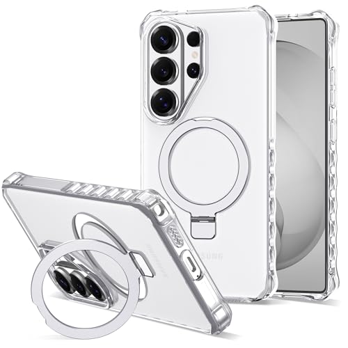 Compatible with Samsung Galaxy S26 Ultra Case 6.9'' Cute Wavy Frame with Magnetic Stand [Compatible with Mag-Safe] Military-Grade Translucent Phone Case for S26 Ultra, Translucent - color: Translucent, size: Samsung Galaxy S26 Ultra