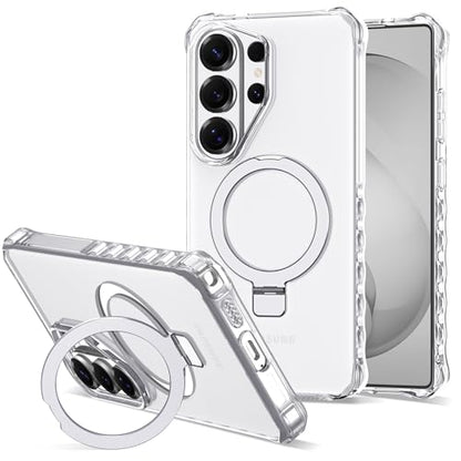 Compatible with Samsung Galaxy S26 Ultra Case 6.9'' Cute Wavy Frame with Magnetic Stand [Compatible with Mag-Safe] Military-Grade Translucent Phone Case for S26 Ultra, Translucent - color: Translucent, size: Samsung Galaxy S26 Ultra