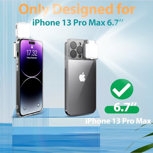 Selfie Light for iPhone 13 Pro Max Case with LED Built-in Light-Up Fill Light Rechargeable for TIK Tok/Stream/Makeup/Live/Video- Selfie (2 Models, 3 Level Brightness) - size: for iPhone 13 Pro Max