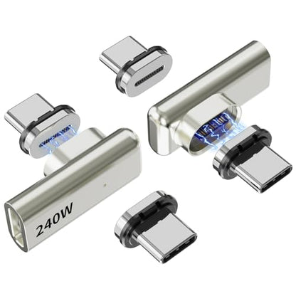 240W 90° Magnetic USB-C Adapter, 40Gbps, 4K, Right-Angle - size: 2 Pack (4 Tips)