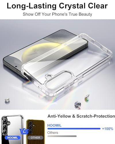 HOOMIL Case for Samsung Galaxy S24, Anti-Yellowing, Clear | Shockproof & Drop Protection, Scratch Resistant, Wireless Charging Compatible, Transparent Hard Back Phone Cover - color: Clear, size: Samsung Galaxy S24