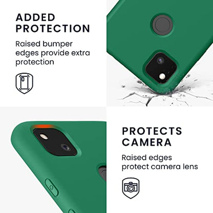 kwmobile Case Compatible with Google Pixel 4a Case - Slim Protective TPU Silicone Phone Cover - Pixie Green - color: Pixie Green