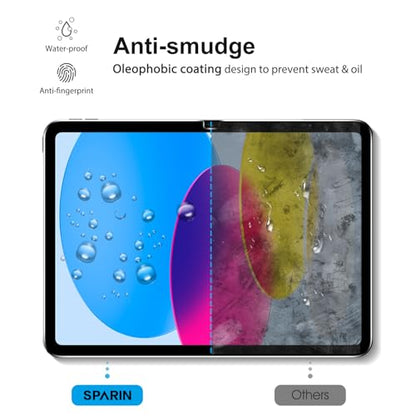 SPARIN 2+2 Pack Screen Protector for iPad (A16) 11th/10th Gen (11”/10.9”) | Tempered Glass + Camera Lens Protector Full Protection, Case Friendly, Anti Scratch, Apple Pencil Compatible-Blue - color: Blue