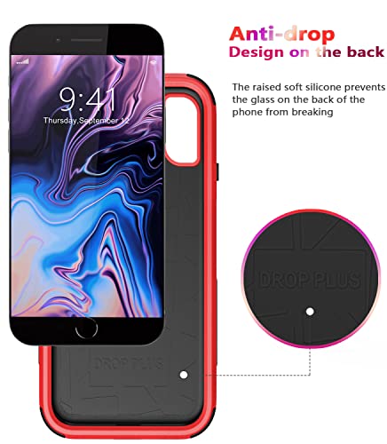Diverbox for iPhone 8 Plus Case, iPhone 7 Plus Case [Shockproof] [Dropproof] [Dust-Proof],Heavy Duty Protection Phone Case Cover for Apple iPhone 8 Plus & 7 Plus (Red) - color: Red