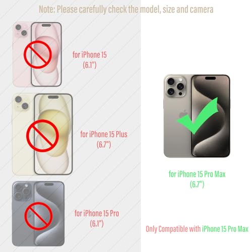 Armor Phone Case for iPhone 15 Pro Max Military Grade Drop Tested 360 Full Protection Cover Heavy Duty Hybrid Metal Bumper Built-in Silicone Shockproof Dustproof with Screen Protector - Black | Armor Heavy Duty, Full Body Cover, Aluminium Bumper, Built-in