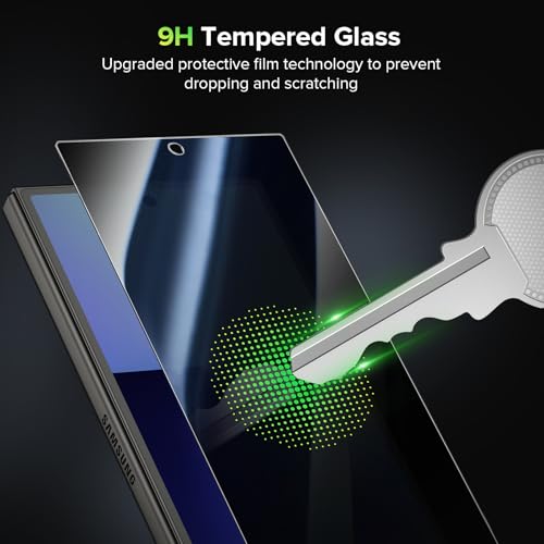 Ruky for 2 Pack Samsung Galaxy Z Fold 7 Privacy Screen Protector, Easy Installation with Pull Strip Alignment Frame, Bubble-Free 9H+ Front Tempered Glass Film for Galaxy Z Fold 7
