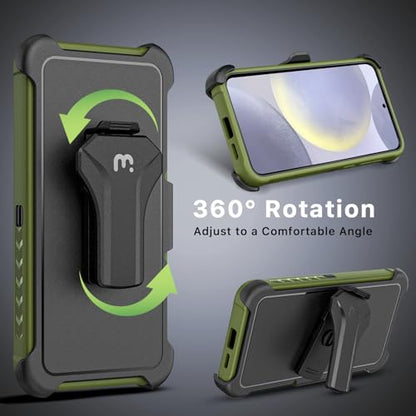 M MYBAT PRO Maverick Series for Samsung Galaxy S24 Plus Case with Belt Clip - color: Army Green, size: Samsung Galaxy S24 Plus