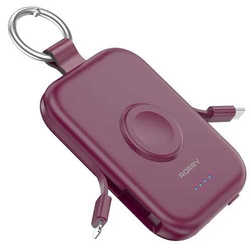 RORRY CharmGo Portable Charger, 5000mAh Portable Charger Power Bank - color: Burgundy