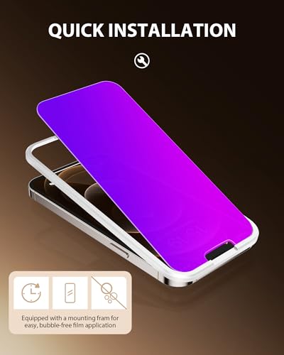PDDKISS Compatible for iPhone 12/12 Pro Privacy Screen Protector - size: for iPhone 12 Pro - 6.1 inch Purple