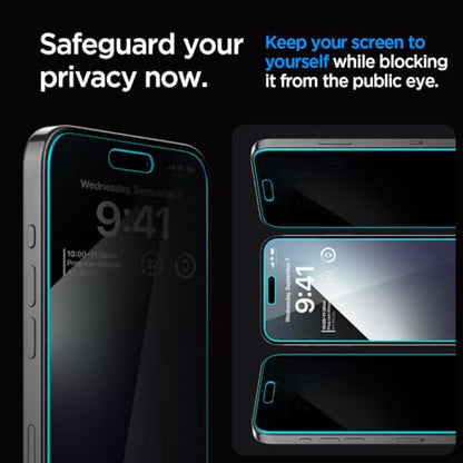 Spigen GlasTR EZ FIT Privacy Screen Protector for iPhone 15 Pro - size: iPhone 15 Pro