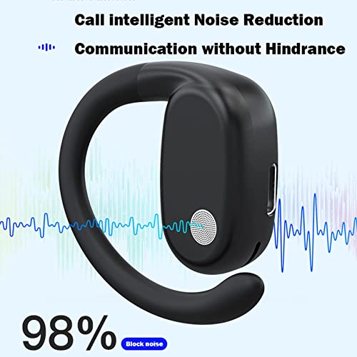 Xmenha Single Earbud Open Ear Air Bone Conduction Earbud One Ear Headphones Ear Buds Head Set Wireless Bluetooth Headset Earpiece for Cell Phone Ear Piece with Microphones
