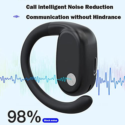 Xmenha Single Earbud Open Ear Air Bone Conduction Earbud One Ear Headphones Ear Buds Head Set Wireless Bluetooth Headset Earpiece for Cell Phone Ear Piece with Microphones