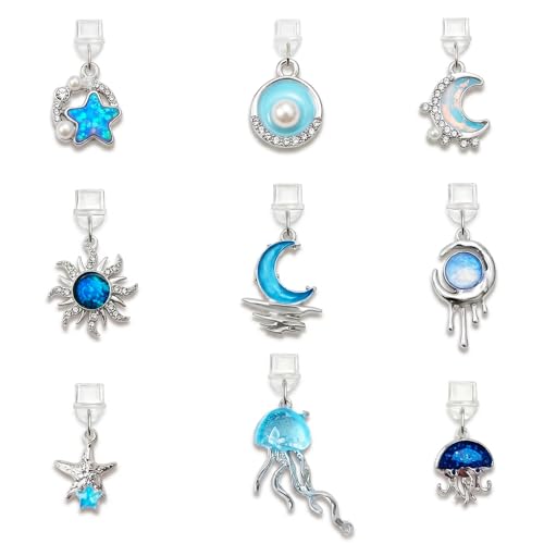 YOJO Dust Plug Charms for E-Reader, Cute Type C USB-C Charging Port Plugs, Aesthetic Port Protectors, Tech Gift for Book Lovers Readers Students Women Men - color: Blue Jellyfish