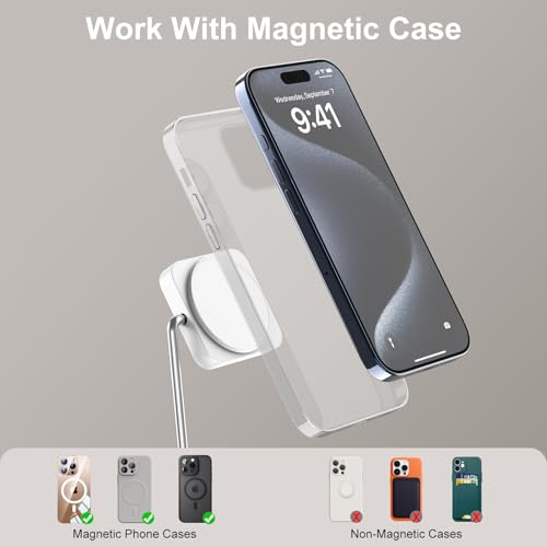 3 in 1 Wireless Charging Station, PD20W Foldable Magnetic Wireless Charger for Apple Devices iPhone 12-16 Series Apple Watch AirPods Pro (White)
