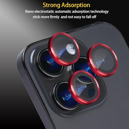 Camera Lens Protector for iPhone 15 Pro/15 Pro Max, Red - color: Red