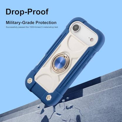 MARKILL Compatible with iPhone Air Case 6.5 Inch 2025 with 360 Degree Rotate Ring Stand, Military Grade Drop Protection Full Body Rugged Protective Case Kids Blue - color: Blue, size: iPhone Air 6.5"