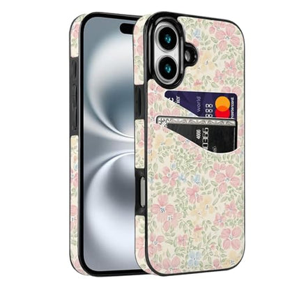 Compatible with iPhone 17 Wallet Case with Card Holder | Peach Blossom Flower Soft TPU Anti Scratch Protective, Shockproof Wallet Case for iPhone 17 6.3 inch - color: Peach Blossom Flower, size: iPhone 17 6.3 inch