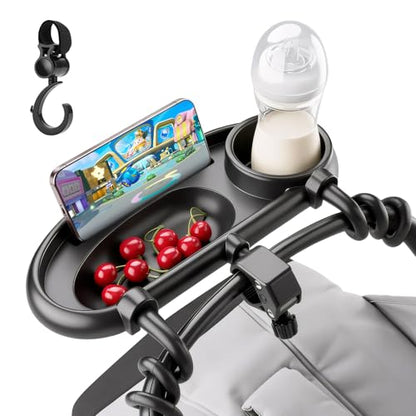 4 in 1 Universal Stroller Tray with Cup Holder, Baby Stroller Attachment - color: Multi