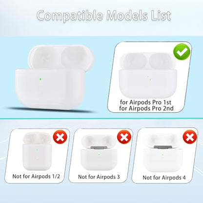 OLEBAND Replacement for Airpods Pro 2&1 Charging Case:Easy to Pair Air pods Pro Earbuds with Pairing Button,Support Both Wired and Wireless Charging,for iPods Pro 1st/2nd Gen 1 Year Warranty(White)