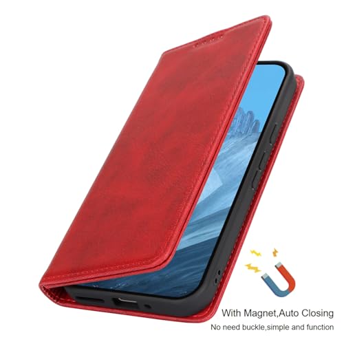 fit for Google Pixel 9/9 Pro Wallet Case,Premium PU Leather Flip Folio Case with Card Slot,Stand Holder,Magnetic Closure TPU Shockproof Interior Protective Case for Pixel 9/9 Pro,Red | Premium PU Leather, Flip Folio Purse Case, with Card Slot, Stand Holde