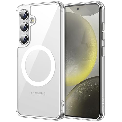 JETech Magnetic Case for Samsung Galaxy S24, Compatible with MagSafe, Clear | Shockproof Protective Phone Cover, Scratch Resistant Clear Back - color: Clear, size: Galaxy S24