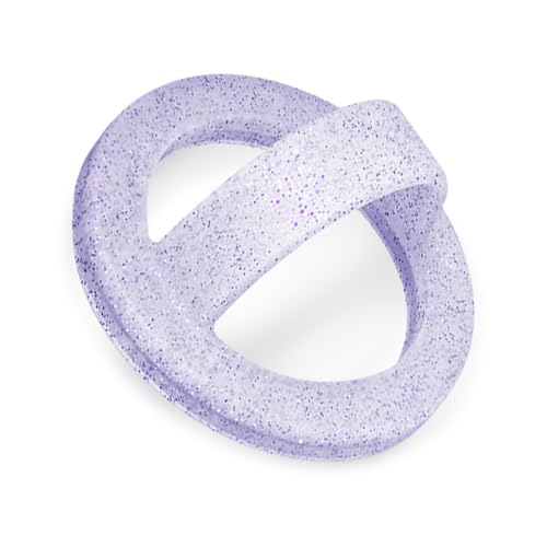Magnetic Silicone Ring Grip Phone Holder, Loop Grip Phone Holder,Magnetic Phone Loop,Magsafe Phone Grip,Compatible with Magsafe for iPhone 16/15/14/13/12 Series (Purple Sparkle) - color: Purple Sparkle