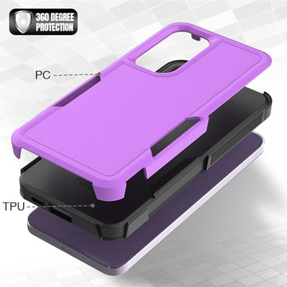 Dionsibei Designed for Samsung Galaxy A52 5G Case 2 in 1 Military Grade Drop Heavy Duty Rugged Shockproof Protective Cover Case for Galaxy A52 5G Phone Case (Purple) - color: Purple