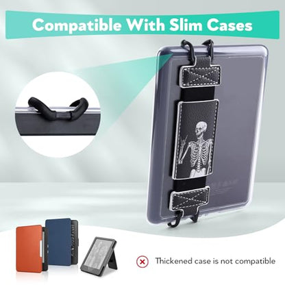 Secure Hand Strap for Kindle and Tablet - High Elasticity Finger Grip Holder Accessories for 6-8 Inches E-Book Tablet. - color: Human Skeleton