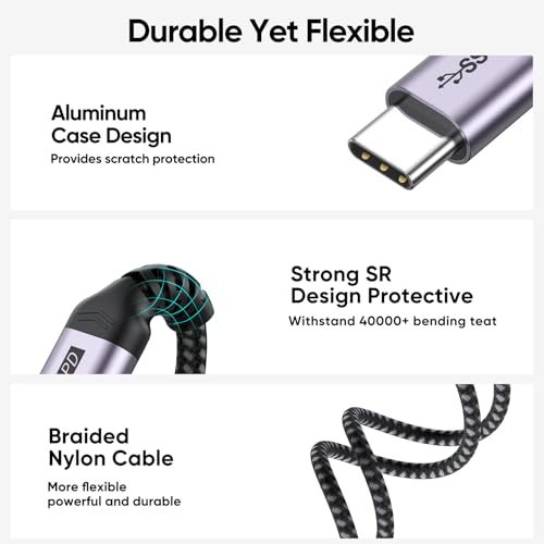 USB C Extension Cable 6.6ft, 4K@60Hz Video/10Gbps Data Transfer/100W Charge - size: 6.6 Feet