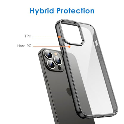 JETech Case for iPhone 13 Pro 6.1-Inch, Non-Yellowing Shockproof Phone Bumper Cover, Anti-Scratch Clear Back (Black) - color: Black