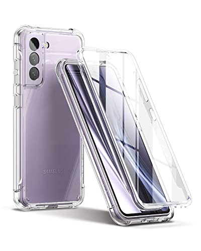 SURITCH for Samsung Galaxy S21 FE Clear Case 6.4" (Only), [Built-in Screen Protector] Full Body Protective Hard Shell+Soft TPU Phone Case for Samsung S21 FE -(Full Clear) - color: Full Clear