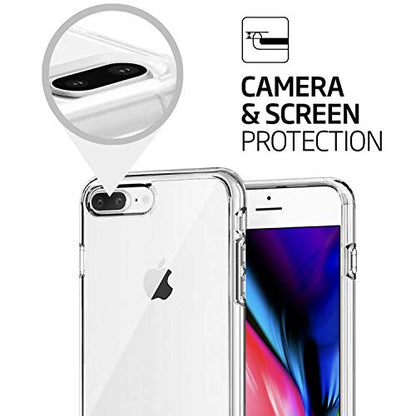 TENOC Phone Case Compatible with iPhone 7 Plus & iPhone 8 Plus, Clear Case Shockproof Protective Bumper Slim Cover for 5.5 Inch - color: Clear, size: iPhone 7/8 Plus