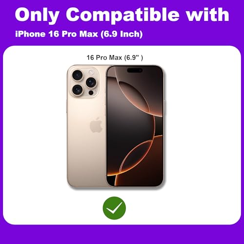 2 Pack Matte Privacy Screen Protector for iPhone 16 Pro Max 6.9",Anti-Glare Anti-Fingerprint,No Dazzling Anti-Spy,Smooth Responsive Touch Glass Film,Installation Frame - size: for iPhone 16 Pro Max