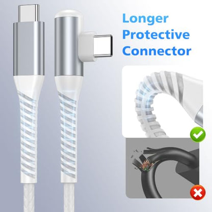 iMangoo USB C Cable 60W Fast Charging 16ft Long Braided-Durable Cord White - color: White