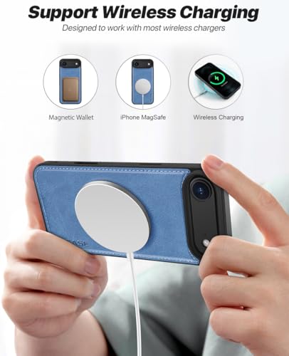 OCASE for iPhone Air Detachable Wallet Case with Card Holder, 2 in 1 PU Leather Flip Folio with RFID Blocking Stand Wrist Strap Shockproof Phone Cover 6.5 Inch 2025, Light Blue - color: Light Blue, size: iPhone Air