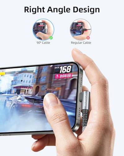 Short Right Angle USB C to USB C Cable 18 inch 3 Pack, PD 65W Fast Charging - color: Grey White, size: 1.5FT