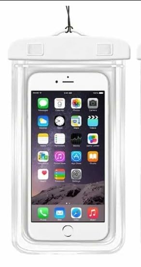 Waterproof Phone Pouch 2 Pack, Universal IPX8 Phone Dry Bag Case with Lanyard, Clear Touch Screen for iPhone, Samsung & Android, Fits Most Phones (Orange and White) - color: Orange and White