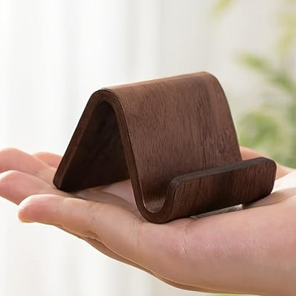 Mini Wooden Chair Phone Stand, Creative Foldable Desktop Smartphone Holder, Portable Aesthetic Cell Phone Cradle for Desk, Office, and Bedside Table Decor, 1 Pack