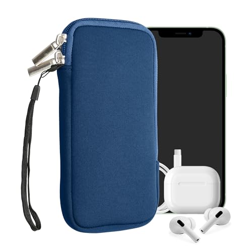 kwmobile Universal Phone Pouch Size XXL - 7" - Neoprene Smartphone Pouch with Zip - Water-Repellent Mobile Phone Case - Sleeve in Blue - color: blue, size: XXL - 7"