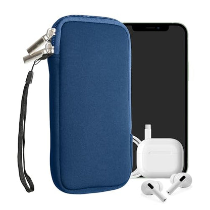 kwmobile Universal Phone Pouch Size XXL - 7" - Neoprene Smartphone Pouch with Zip - Water-Repellent Mobile Phone Case - Sleeve in Blue - color: blue, size: XXL - 7"