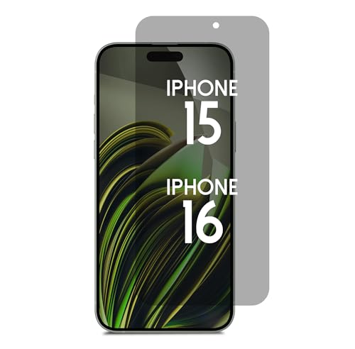 Privacy Screen Protector for iPhone 15/16 - Blue Light Blocking Privacy Tempered Glass 6.1" with Alignment Tool Kit [1 Pack] - / Anti-Fingerprint/Scratch Resistant/Case Friendly - size: iPhone 15 /16